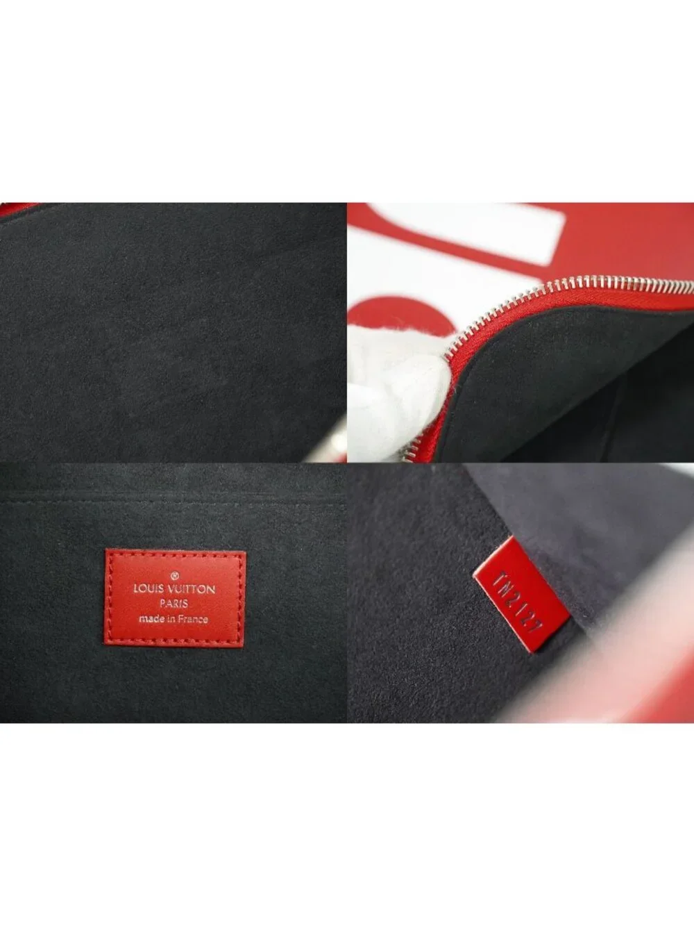 Louis Vuitton LV Supreme Pochette Jour GM Epi Leather Clutch Red White